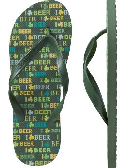 Men's Patterned Flip-Flops