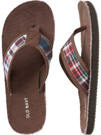 Men's Madras Canvas Flip-Flops