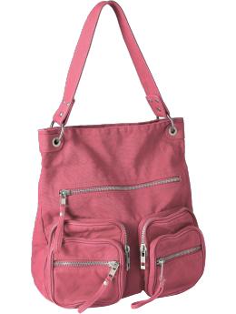 Women's Zipper-Pocket Canvas Handbags