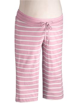 Maternity Stripe Jersey-Knit Capris