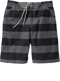 Men's Rugby-Stripe Swim Trunks