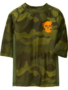 Boys Camo Skull Graphic Rashguard