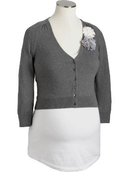 Maternity Cropped Rosette Cardigans