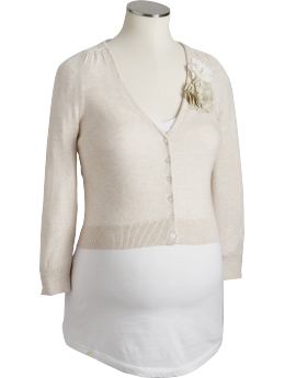 Maternity Cropped Rosette Cardigans