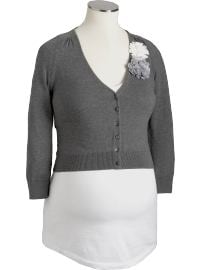 Maternity Cropped Rosette Cardigans