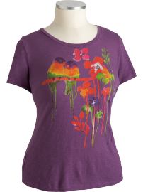 Women's Plus Floral Watercolor Tees