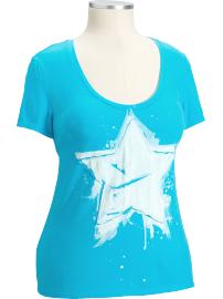 Women's Plus Distressed Applique Tees