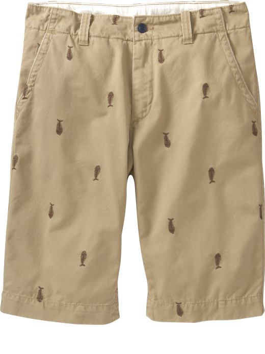 Old Navy Mens Embroidered Twill Shorts (11 1/2)