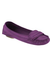 Women's Burnished Faux-Leather Moccasins