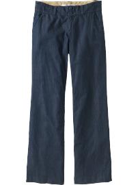 Women's Wide-Leg Chambray Trousers