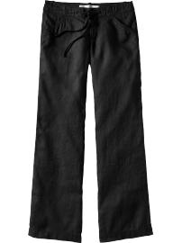 Women's Mid-Rise Linen-Blend Drawstring Pants