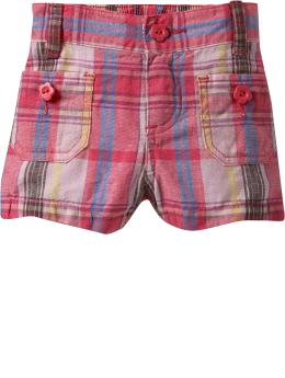 Linen-Blend Plaid Shorts for Baby