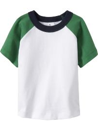 Color-Block Raglan Tees for Baby