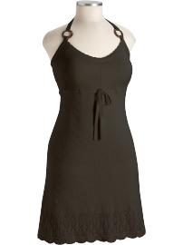 Women's Plus Crochet Halter Sweater Dresses