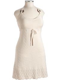 Women's Plus Crochet Halter Sweater Dresses