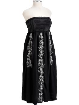 Women's Plus Embroidered Removable-Strap Maxi Dresses