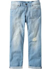 Women's Distressed Skinny Denim Capris