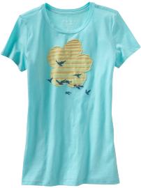 Women's Striped-Appliqu� Graphic Tees