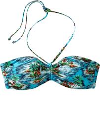 Womens Island-Print Bandeau Bikinis