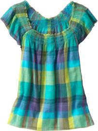 Women's Smocked Plaid Tops