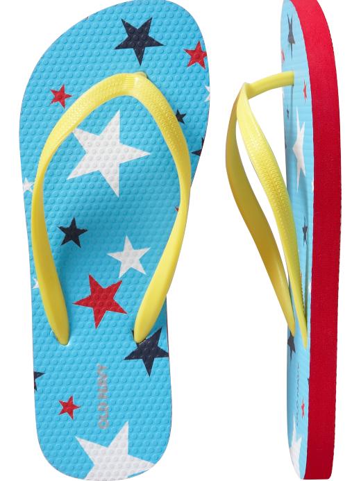 Womens Patriotic-Print Flip-Flops