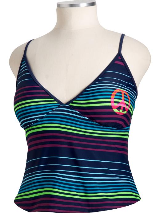 Old Navy Womens Plus Neon Print Tankinis plus size swimwear, plus size beachwear, 