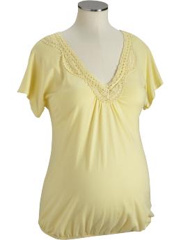 Maternity Crochet-Trim Tops