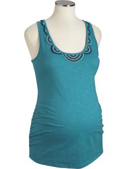 Maternity Beaded Jersey Tanks