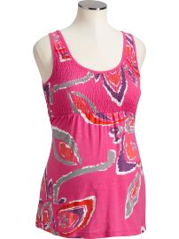 Maternity Smocked Slub-Knit Tops