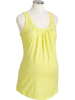Maternity Pleated Jersey Tanks