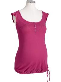 Maternity Crochet-Lace Trim Henleys