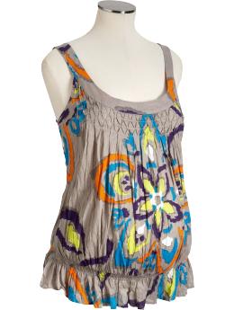 Maternity Smocked Gauze Tops