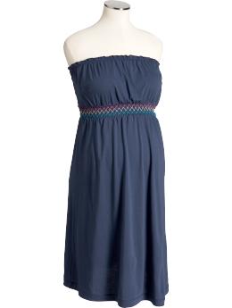 Maternity Smocked Tube Cover-Ups