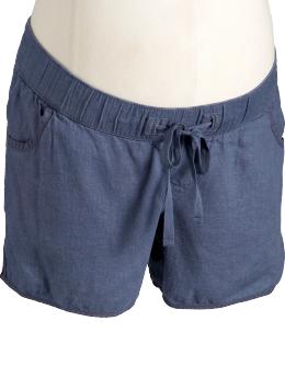 Maternity Linen-Blend Drawstring Shorts (4 1/2