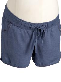 Maternity Linen-Blend Drawstring Shorts (4 1/2")