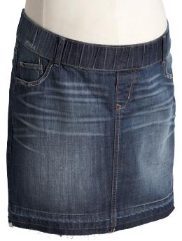 Maternity Low-Rise Frayed Denim Minis