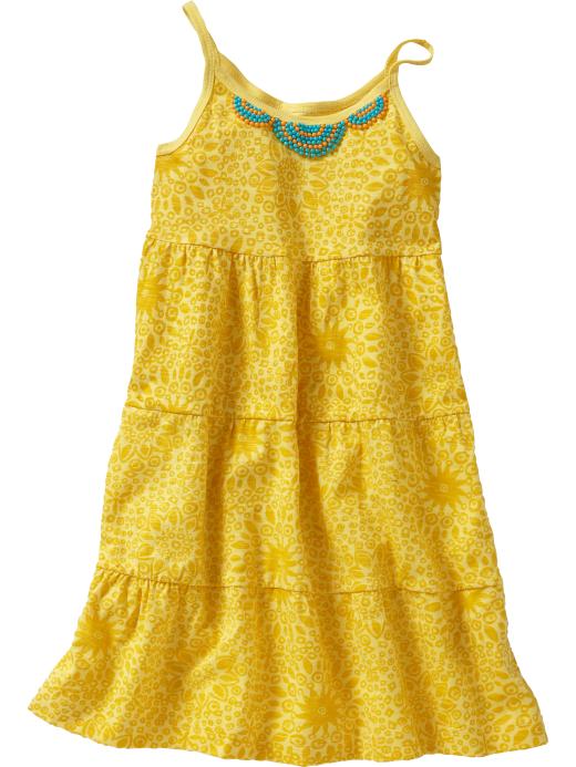 Old Navy Girls Beaded Tiered Jersey Dresses