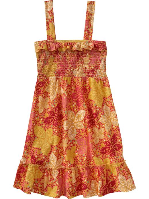 Old Navy Girls Smocked Floral-Print Jersey Dresses