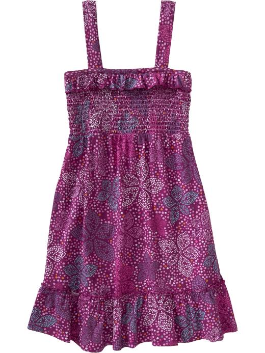 Old Navy Girls Smocked Floral-Print Jersey Dresses
