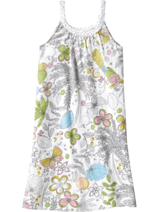 Old Navy Girls Braided-Trim Slub-Knit Dresses