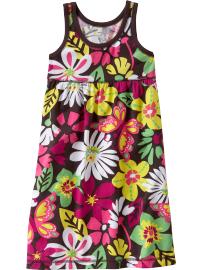 Girls Printed Jersey Tank Dresses