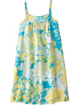 Girls Embellished Floral-Print Sundresses