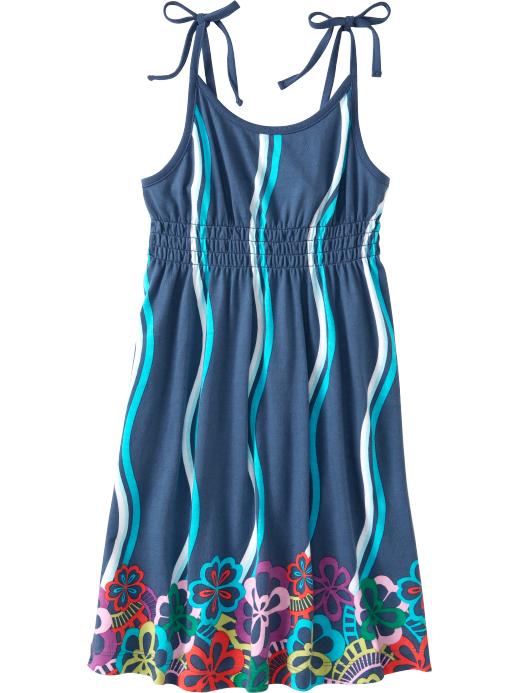 Old Navy Girls Mixed Print Smocked Jersey Dresses