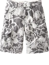 Boys Hibiscus-Print Cargo Shorts