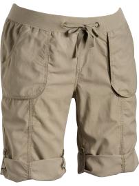 Women's Plus Rib-Knit Waist Roll-Up Bermudas
