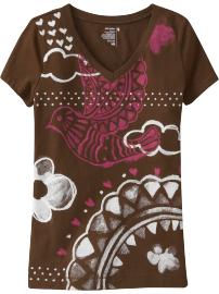 Girls Painted Glitter Graphic Tees