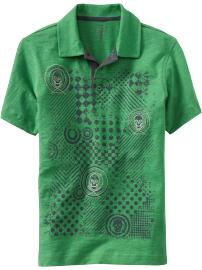 Boys Slub-Knit Skull Polos