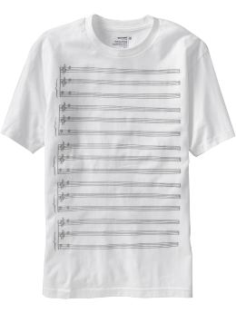 Men's Music-Score Graphic Tees