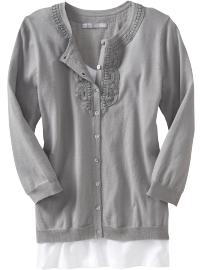Women's Crochet-Trim Button-Front Cardigans