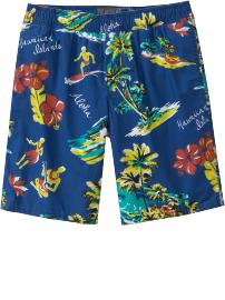 Mens Island-Print Swim Trunks